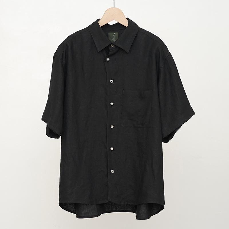 Gorsch the merry coachman】Collar Short Sleeve Shirt BLACK Gorsch the merry coachman】Collar Short Sleeve Shirt BLACK