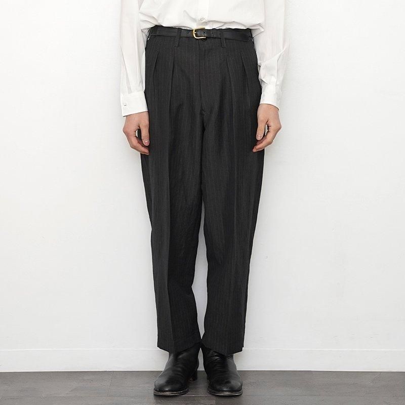 Gorsch the merry coachman】Wool Linen 2 Tack Wide Trousers Gorsch the merry coachman】Wool Linen 2 Tack Wide Trousers