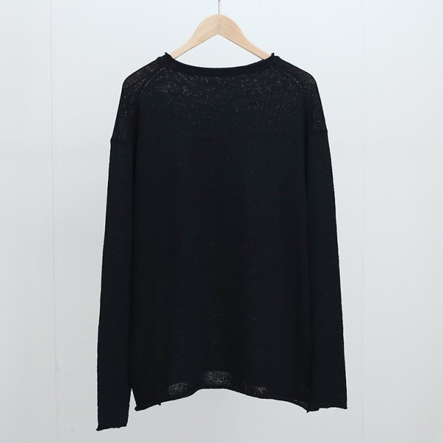 【2024 S/S】【POSTELEGANT ポステレガント】COTTON BOUCLE PULL OVER KNIT BLACK