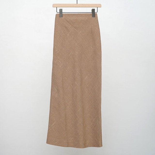 ڥ饹1ۡ2024 S/SۡAURALEE ꡼ǥLINEN SILK TWEED SKIRT BROWN