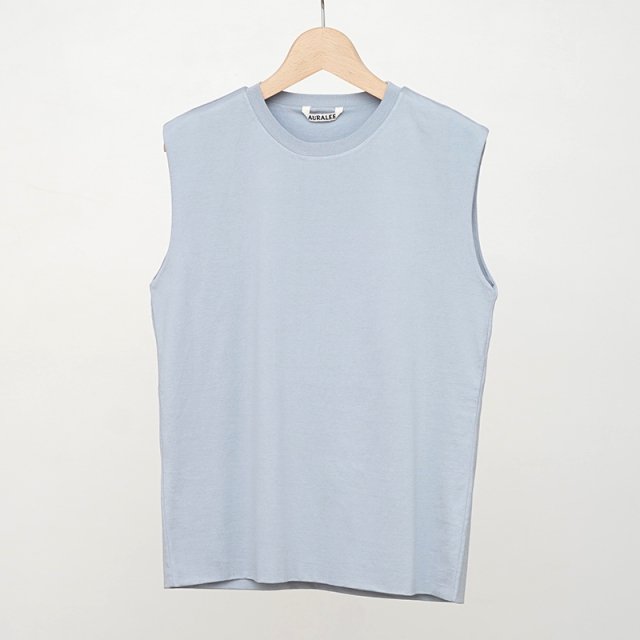 2024 S/SۡAURALEE ꡼ǥORGANIC COTTON HIGH GAUGE JERSEY SLEEVELESS BLUE GRAY