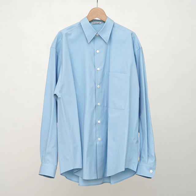 2024 S/SۡAURALEE ꡼WASHED FINX TWILL BIG SHIRT SAX BLUE