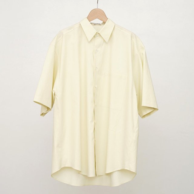 ڥ饹ȣۡ2024 S/SۡAURALEE ꡼WASHED FINX TWILL BIG HALF SLEEVED SHIRT LIGHT YELLOW