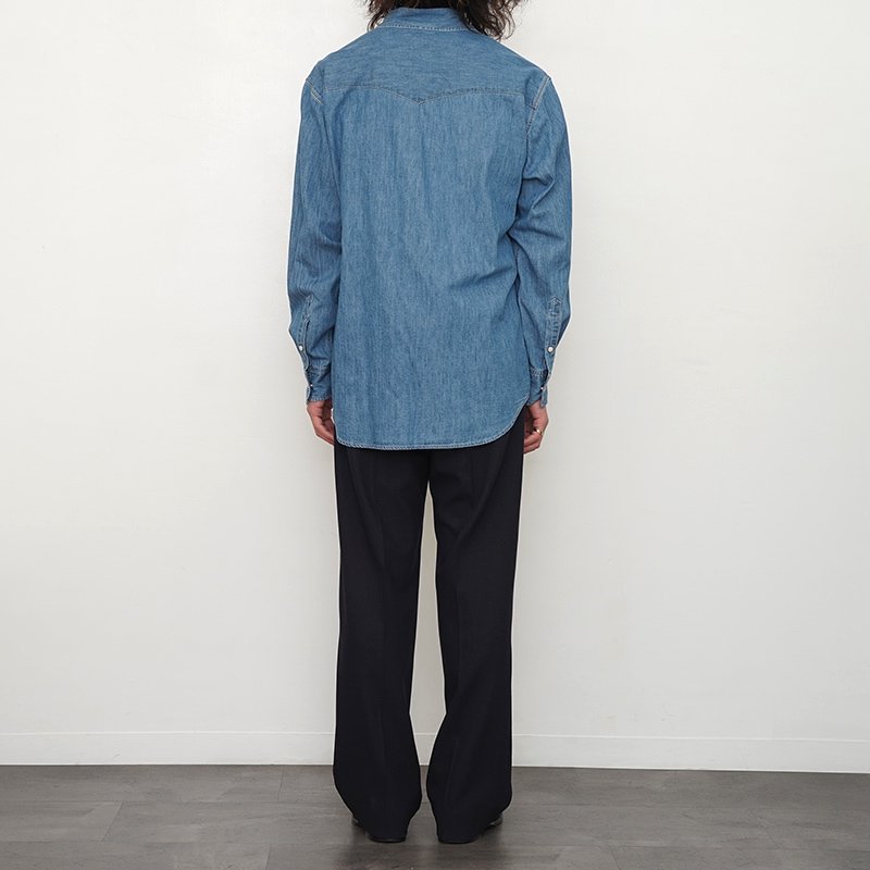 【お一人様一点限り】【2024 S/S】【AURALEE オーラリー】SELVEDGE SUPER LIGHT DENIM SHIRT WASHED  INDIGO - THIRTY' THIRTY' STORE