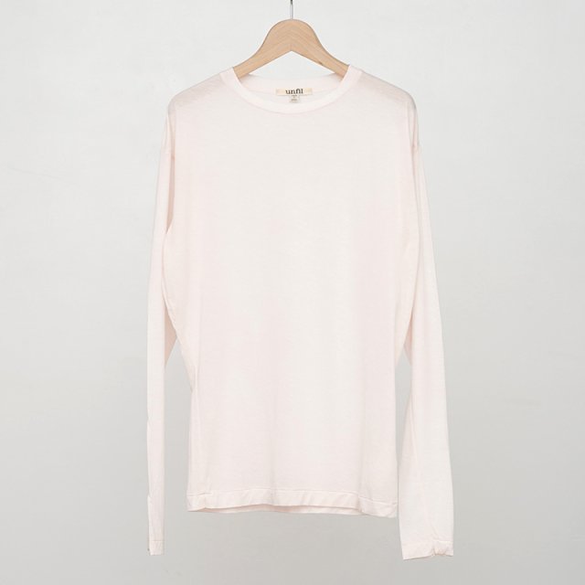2024 S/Sۡunfil եǥtwisted cotton sheer jersey long sleeve Tee creamy pink