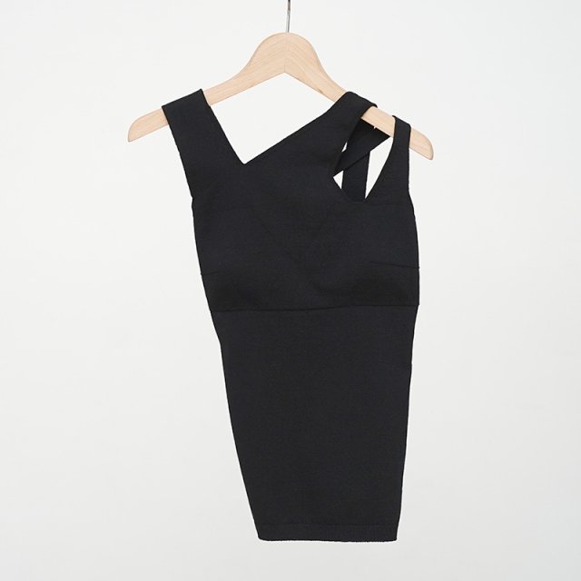 2024 S/Sۡunfil եǥstretch organic cotton sleeveless top black