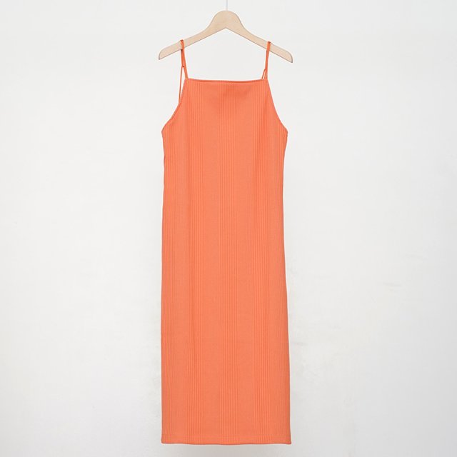 2024 S/SۡPHEENY / եˡRandom rib camisole dress ORANGE