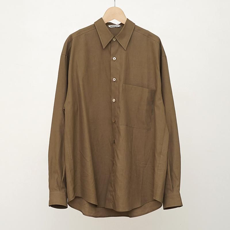良品】AURALEE 大きから Washed Finx Twill Big Shirt 良品】AURALEE 大きから Washed Finx Twill Big Shirt