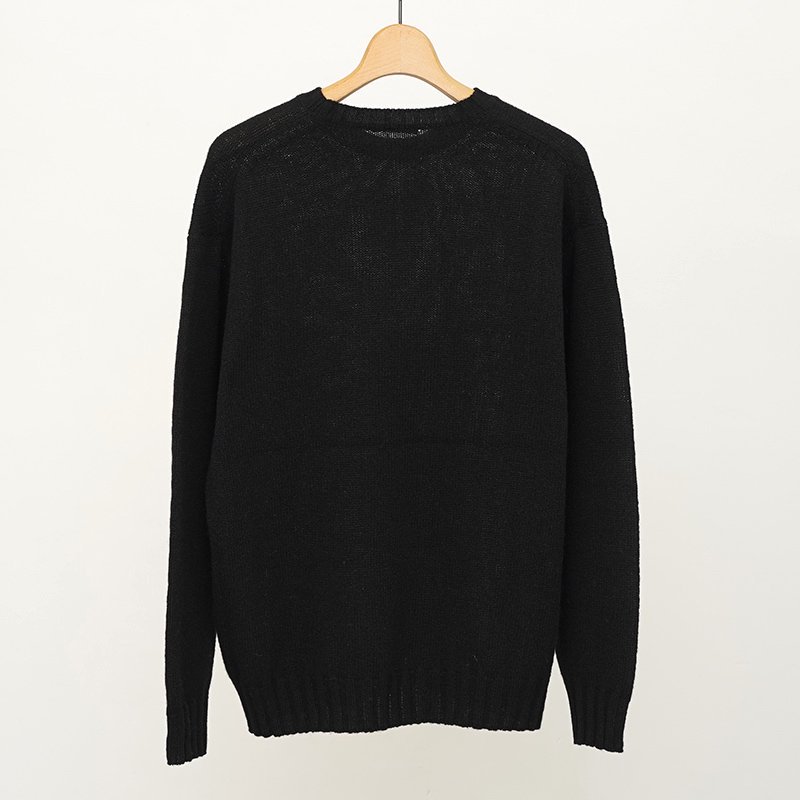 ラスト1点】【2024 A/W】【AURALEE オーラリー】SHETLAND WOOL CASHMERE KNIT P/O BLACK -  THIRTY' THIRTY' STORE