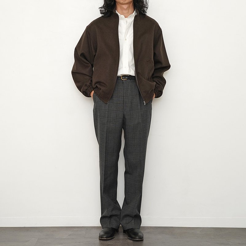 9/21(土)19:00販売開始】【2024 A/W】【AURALEE オーラリー】BABY CAMEL FLANNEL ZIP BLOUSON  DARK BROWN - THIRTY' THIRTY' STORE