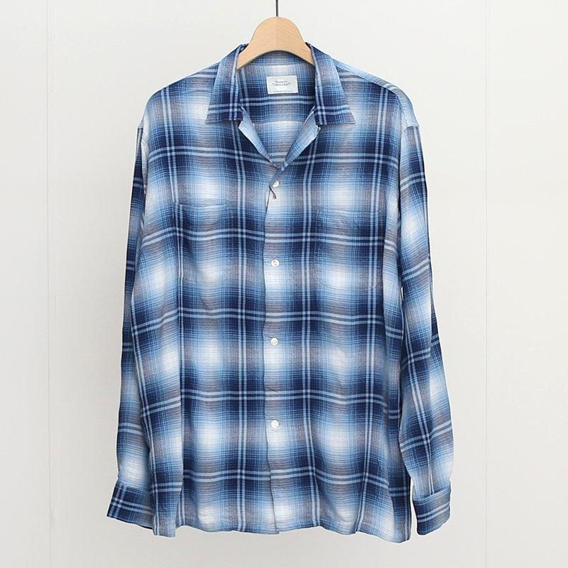 TOWN CRAFT / タウンクラフト】ombre loop collar shirt BLUE TOWN CRAFT / タウンクラフト】ombre loop collar shirt BLUE