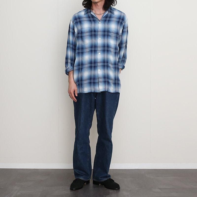 TOWN CRAFT / タウンクラフト】ombre loop collar shirt BLUE TOWN CRAFT / タウンクラフト】ombre loop collar shirt BLUE