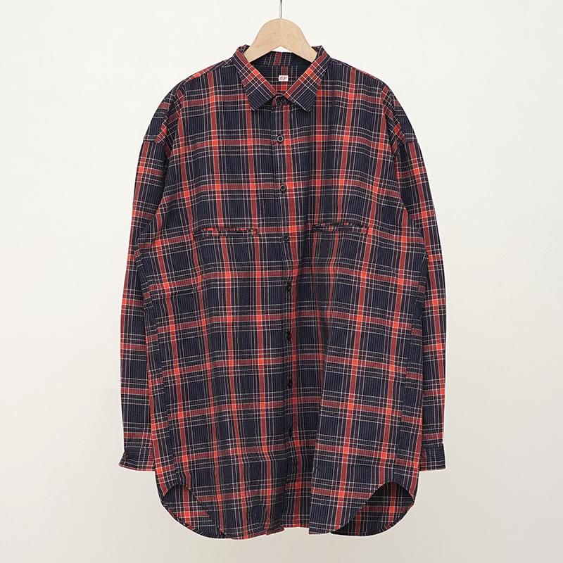 OUTIL ウティ】CHEMISIER SIROD RED/INDIGO - THIRTY' THIRTY' STORE OUTIL ウティ】CHEMISIER SIROD RED/INDIGO - THIRTY' THIRTY' STORE