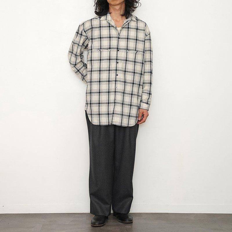 OUTIL ウティ】CHEMISIER SIROD ECRU/INDIGO - THIRTY' THIRTY