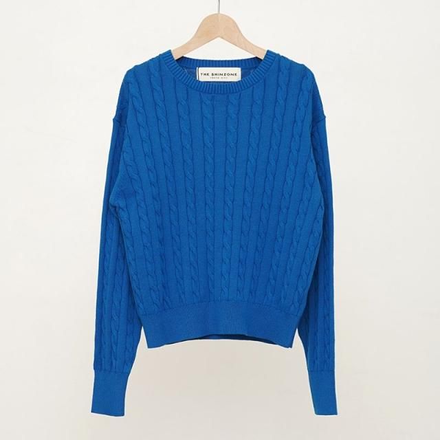 20%OFFۡTHE SHINZONE /  󥾡COTTON CASHMERE CABLE KNIT BLUE