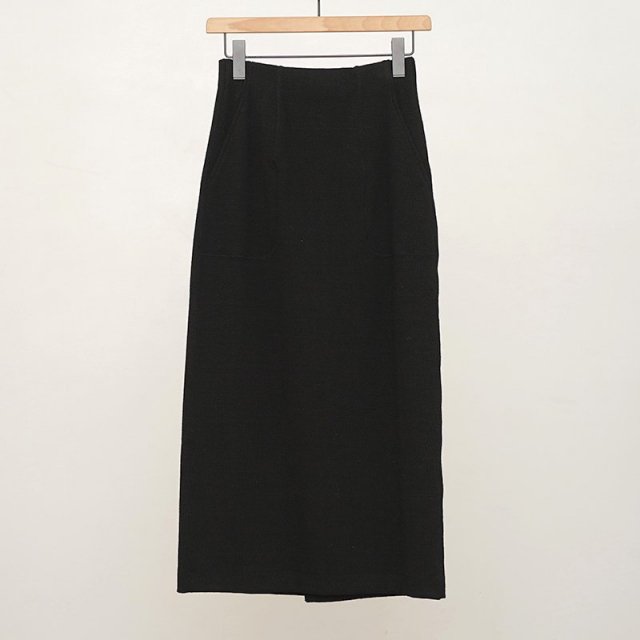 2024 A/Wۡunfil եǥstretch raw silk ribbed-jersey pencil midi skirt black