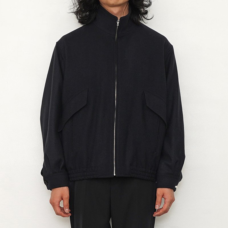 2024 A/W】【ULTERIOR アルテリア】CHAMBRAY SOFT MELTON ZIP UP JKT BLACK NAVY -  THIRTY' THIRTY' STORE