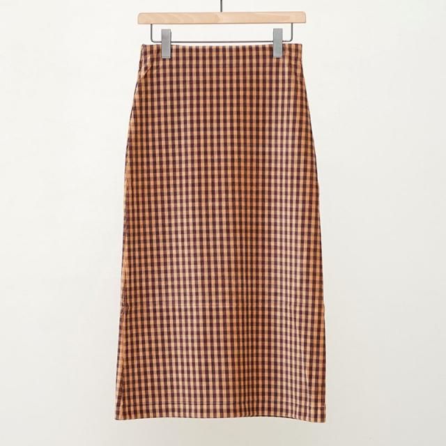 20%OFFۡPHEENY / եˡCheck print corduroy jersey skirt ORANGE