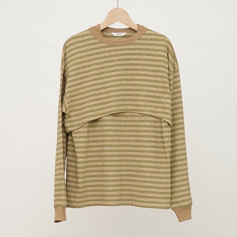 20%OFF】【PHEENY / フィーニー】Multi border ensemble KHAKI 20%OFF】【PHEENY / フィーニー】Multi border ensemble KHAKI