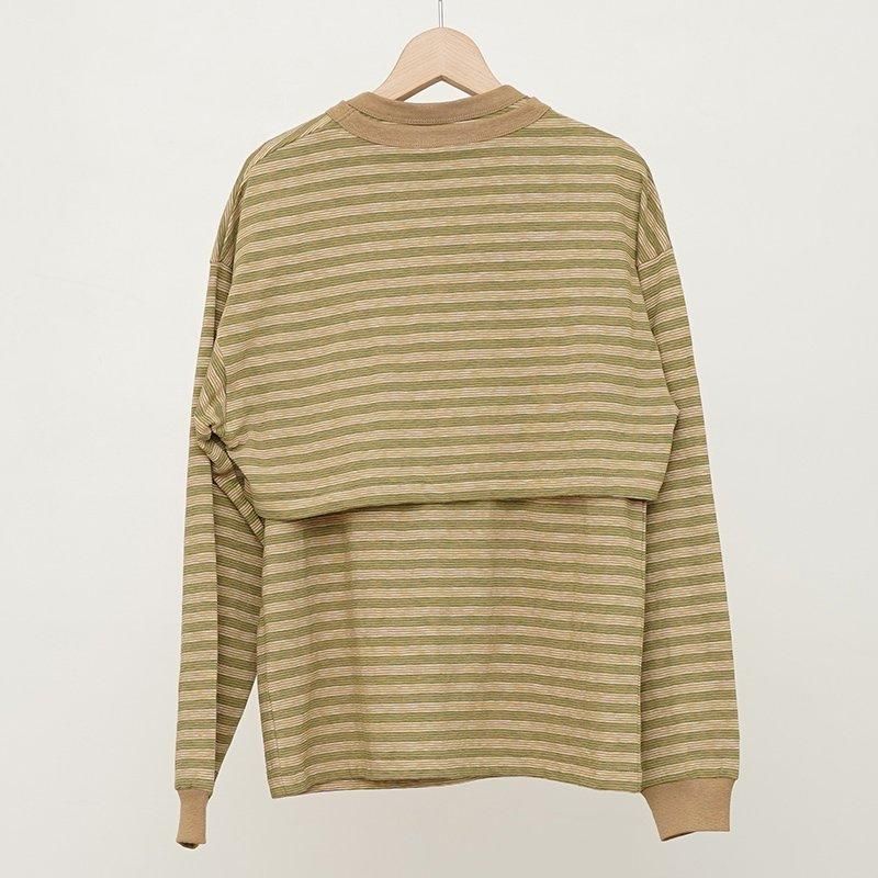 20%OFF】【PHEENY / フィーニー】Multi border ensemble KHAKI