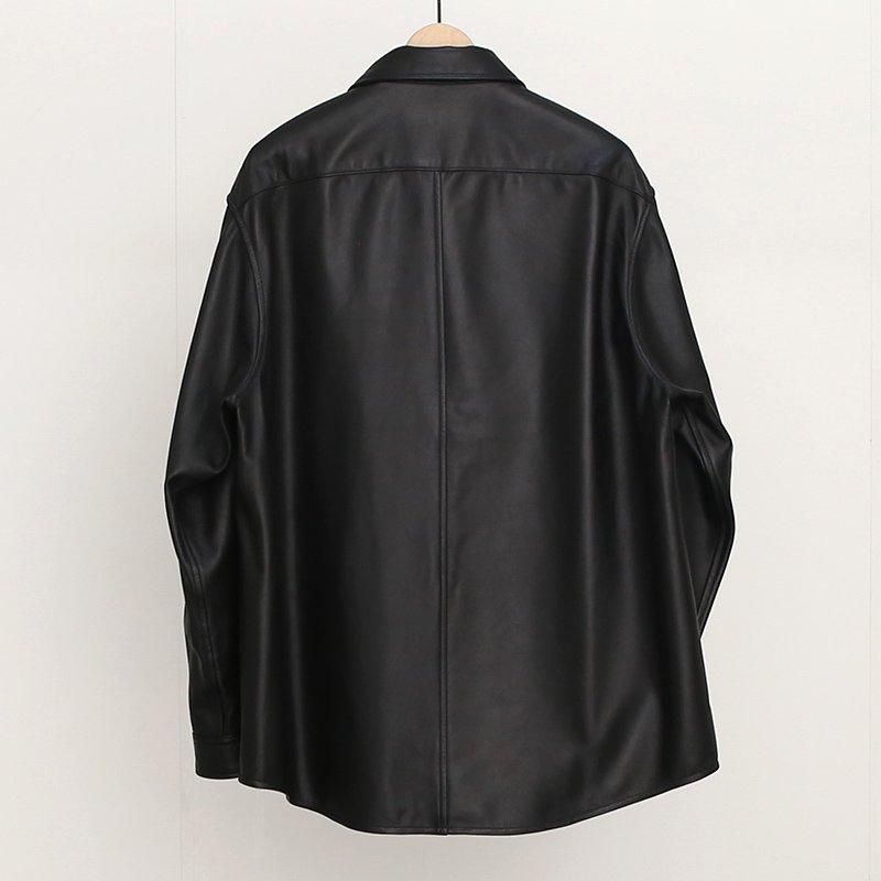 2025 S/S】【UNIVERSAL PRODUCTS】LEATHER SHIRTS JACKET BLACK 2025 S/S】【UNIVERSAL PRODUCTS】LEATHER SHIRTS JACKET BLACK