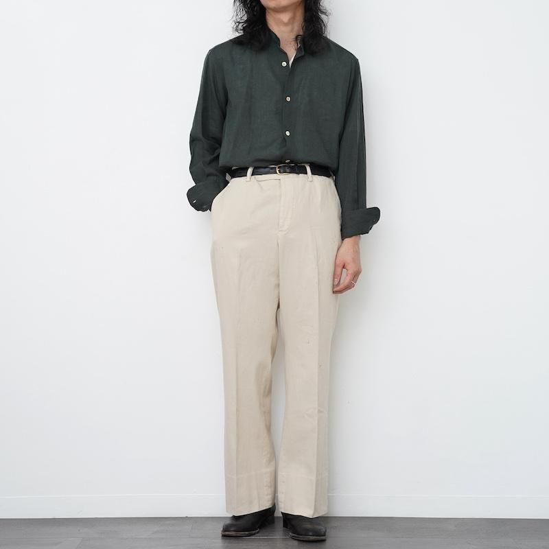 MAATE & SONS 薄緑 シャツ サイズ3 MAATEE&SONS マーティーアンドサンズ】フリンジシャツ GREEN
