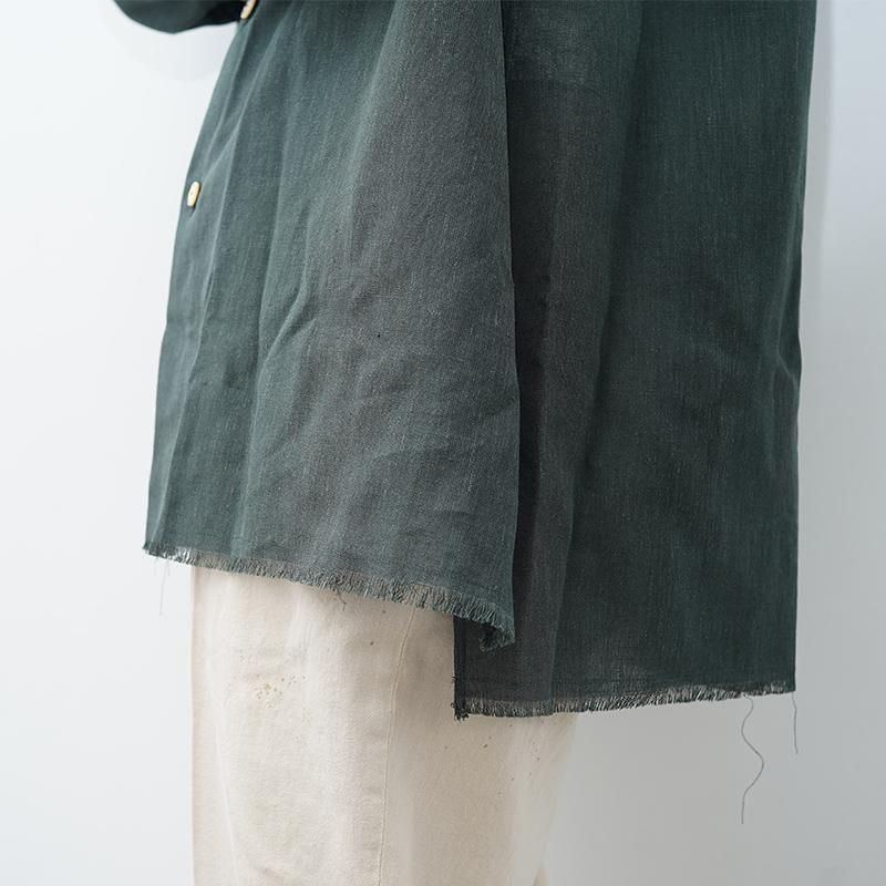 maatee&sons 25ss フリンジシャツ　リネン MAATEE&SONS マーティーアンドサンズ】フリンジシャツ GREEN