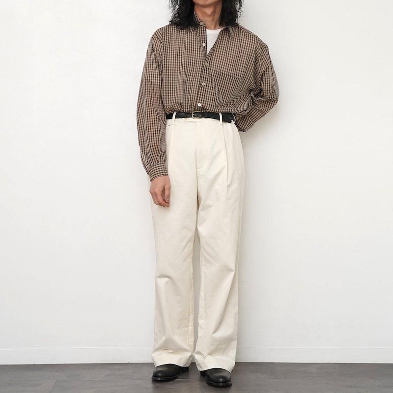 AURALEE オーラリー】WASHED FINX CHINO ONE-TUCK PANTS IVORY