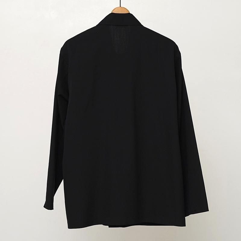 AURALEE オーラリー】WOOL HERRINGBONE OVER SHIRT BLACK