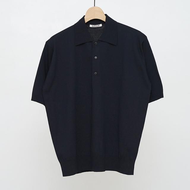 4/26()19:00䳫ϡۡ2025 S/SۡAURALEE ꡼SUPER HIGH GAUGE COTTON KNIT POLO DARK NAVY
