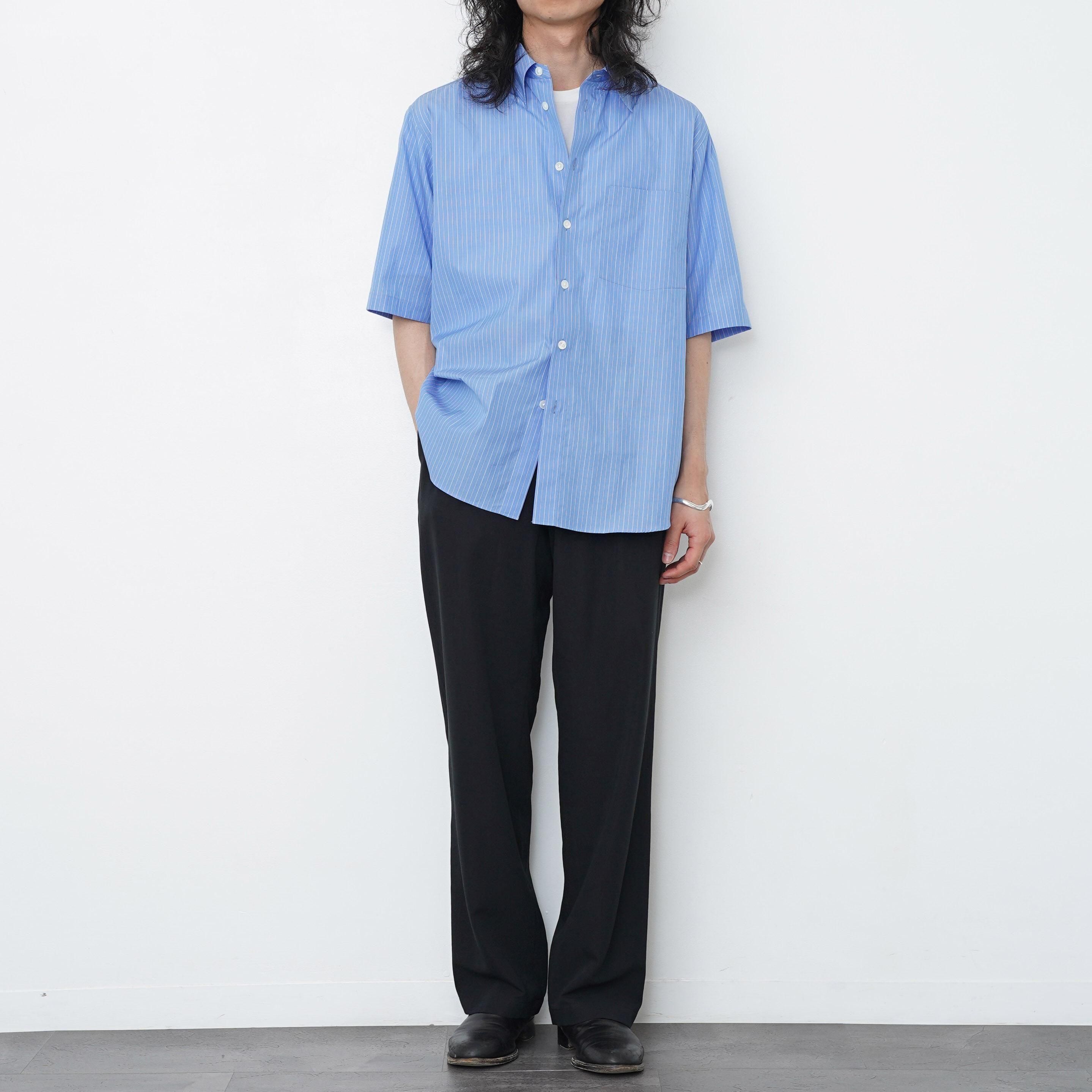 AURALEE】SUVIN HIGH COUNT CLOTH STRIPE HALF SLEEVED SHIRT
