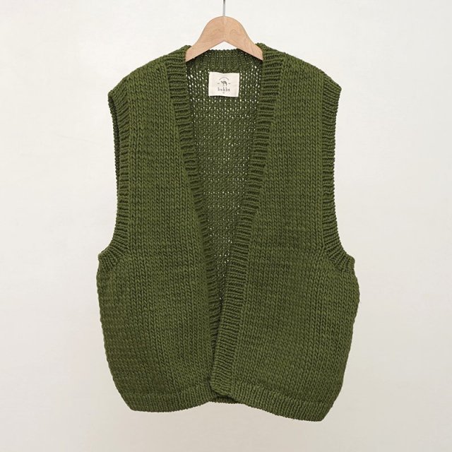 bukht ֥եȡPeruvian Hand-knit Buttonless Vest GREEN