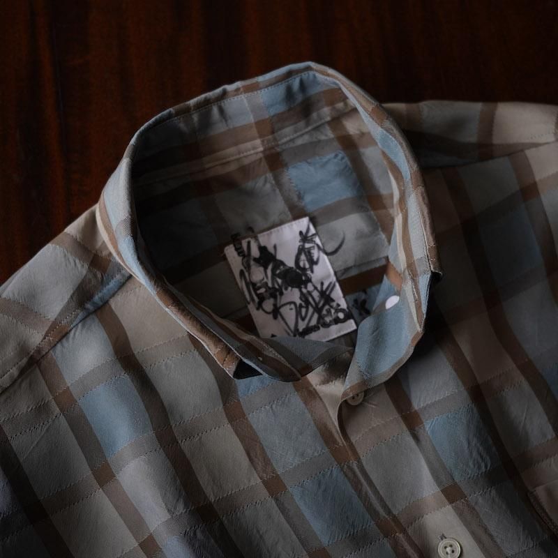 I am dork / HIDDEN BUTTON SHIRT コーラルチェック I AM DORK / HIDDEN BUTTON SHIRTS 