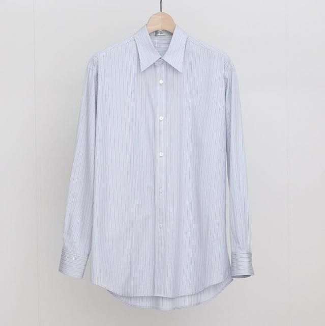 2025 S/Sۡcale COTTON STRIPE B/D SHIRT GRAYSTRIPE