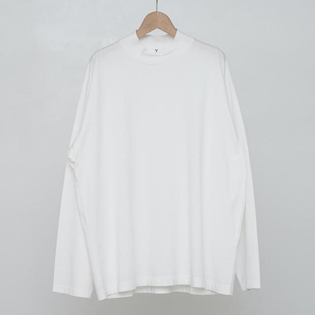2025 S/SۡY 磻ORGANIC COTTON JERSEY MOCK NECK L/S T WHITE
