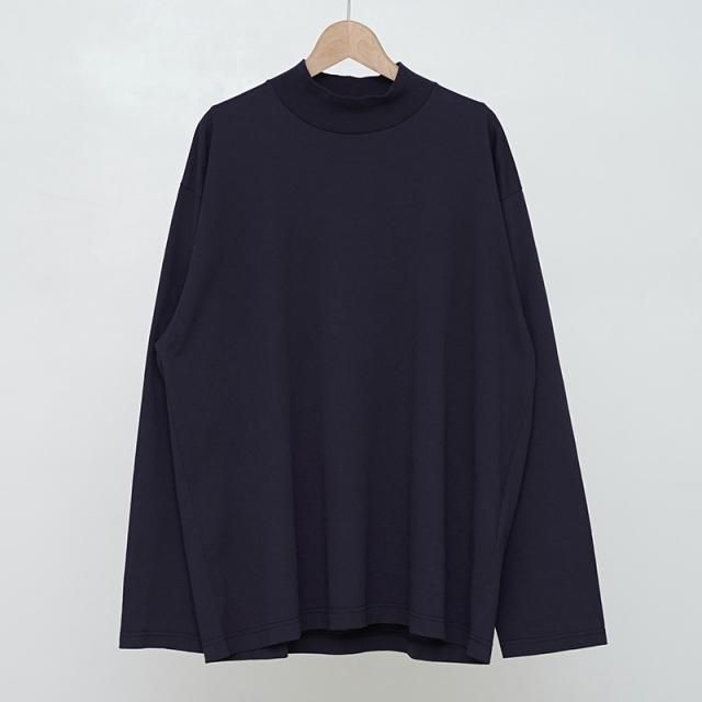 2025 S/SۡY 磻ORGANIC COTTON JERSEY MOCK NECK L/S T NAVY