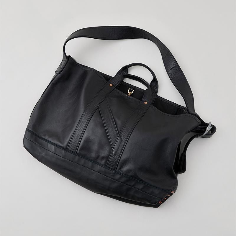 ナイスネス H.LEDZ H.レッズ　ショルダートートバッグ　レザー　革ブラック NICENESS H.LEDZ ショルダートートバッグ ホースレザー