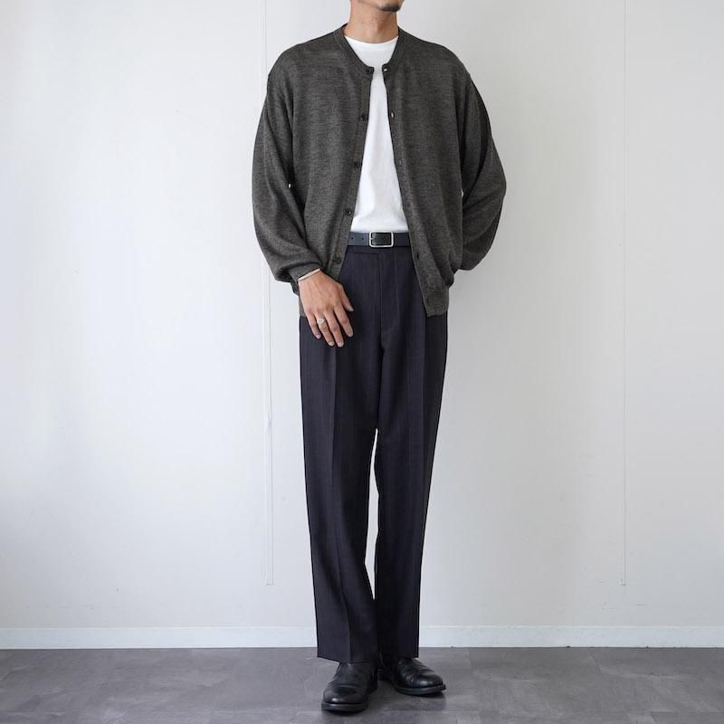 2025 A/W】【BATONER / バトナー】RAMIE WOOL CREW CARDIGAN OLIVE