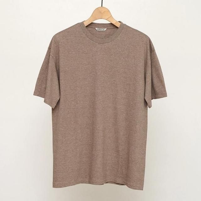 7/26()19:00䳫ϡۡ2025 A/WۡAURALEE ꡼SEAMLESS CREW NECK TEE TOP BROWN