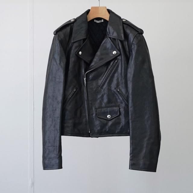 7/27 ߸ɲáۡڤ1¤ۡ7/26()19:00䳫ϡۡ2025 A/WۡAURALEE ꡼LAMB LEATHER RIDERS JACKET BLACK