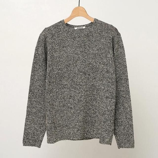 2025 A/WۡAURALEE ꡼AIRY SILK WOOL KNIT P/O TOP BLACK