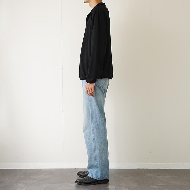 今期新作 オーラリー LIGHT WOOL SWEAT HALF ZIP P/O Light Wool Sweat Half Zip Pullover in Black