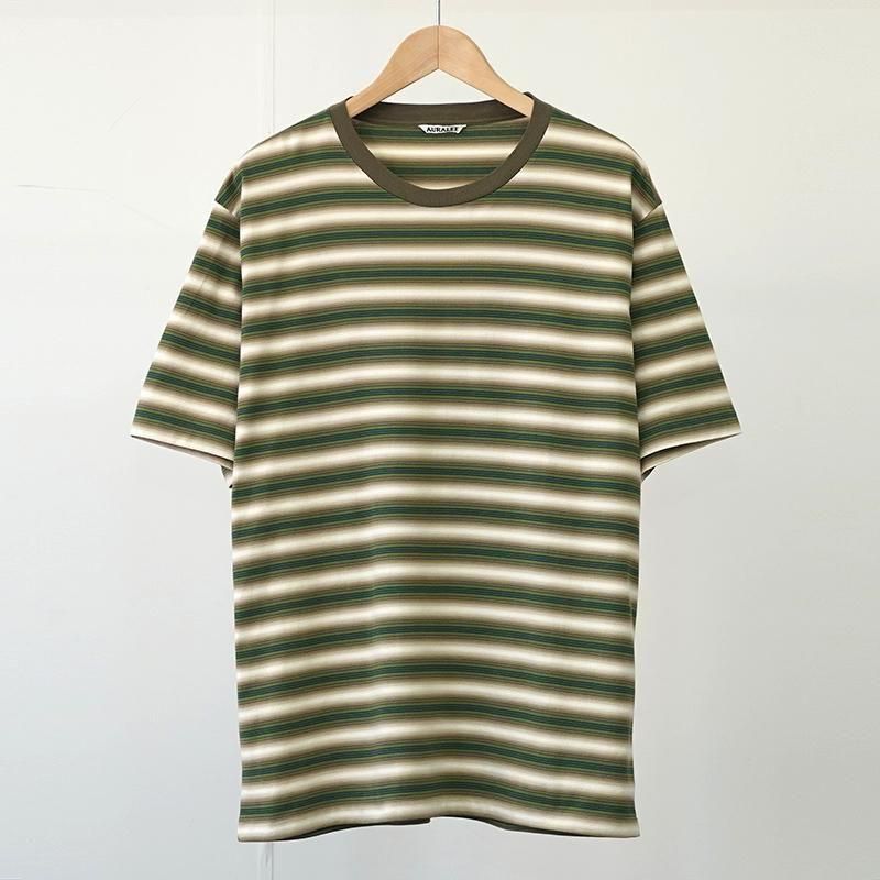 AURALEE GRADIENT STRIPE JERSEY TEE 5 茶 AURALEE GRADIENT STRIPE JERSEY TEE 5 茶 Gradient Stripe
