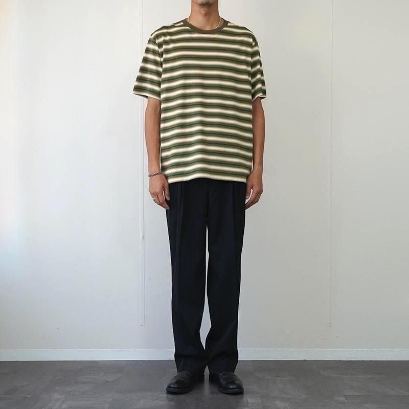 2025 A/W】【AURALEE オーラリー】GRADIENT STRIPE JERSEY TEE BROWN