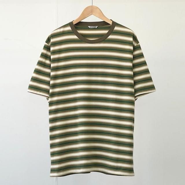 7/26()19:00䳫ϡۡ2025 A/WۡAURALEE ꡼GRADIENT STRIPE JERSEY TEE BROWN STRIPE