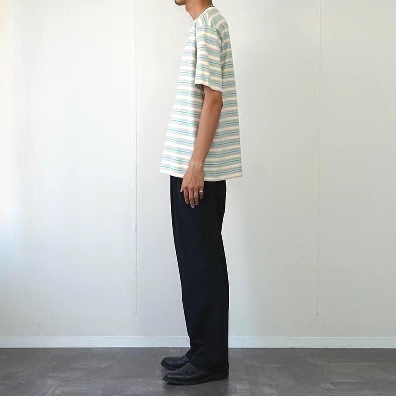 美品 AURALEE オーラリー 半袖 ハイゲージ ニットTシャツ 太ボーダー AURALEE オーラリー 24SS HARD TWIST COTTON BORDER TEEボーダー