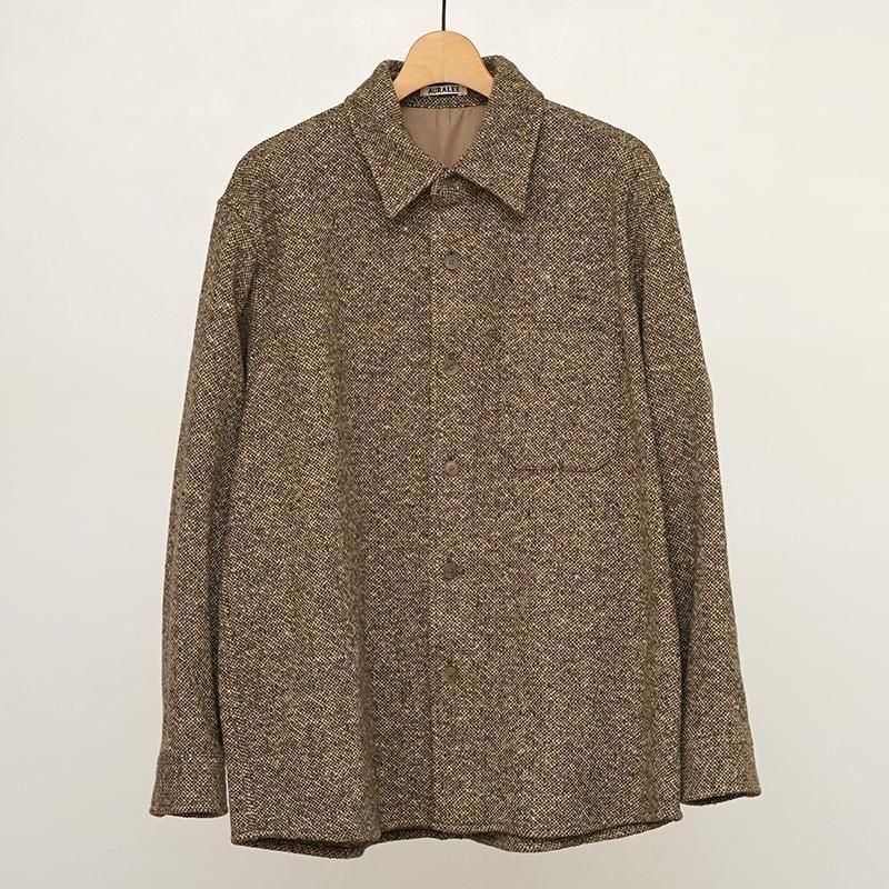 オーラリー ホームスパンツイードジップブルゾン サイズ3 秋冬 新品 2025 オーラリー ホームスパンツイードジップブルゾン サイズ3 秋冬