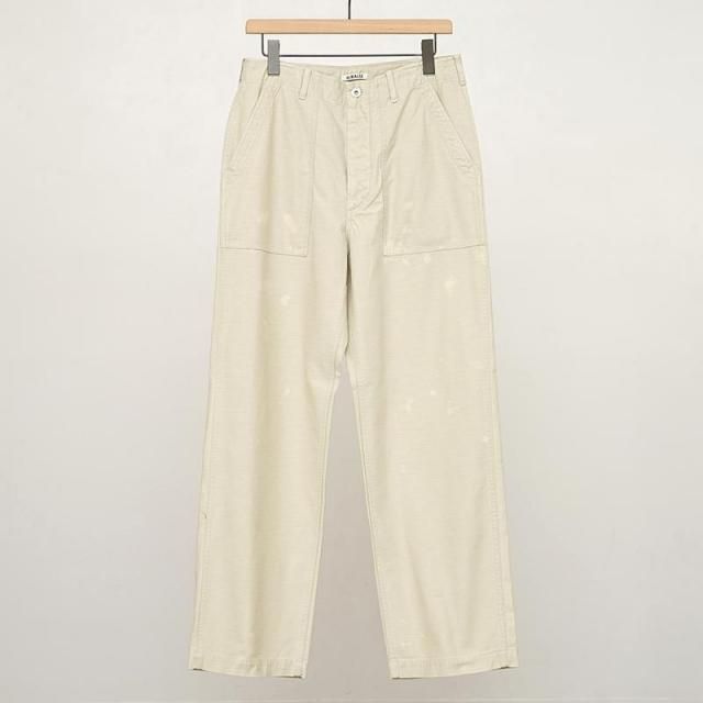 8/30()19:00䳫ϡۡ2025 A/WۡAURALEE ꡼WASHED BAGGY SATIN BLEACHED BAKER PANTS DUSTY IVORY