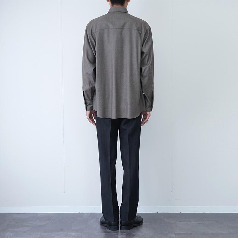 美品 AURALEE 20AW ウールリサイクルポリエステル リブニットシャツ 美品 AURALEE 20AW ウールリサイクルポリエステル リブニット