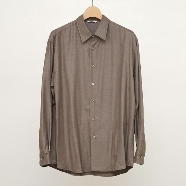 ڥ饹1ۡ8/30()19:00䳫ϡۡ2025 A/WۡAURALEE ꡼SUPER LIGHT WOOL SHIRT TOP BROWN
